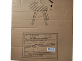 a cardboard box with a drawing of a stool on it