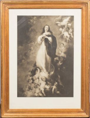 une image représentant un tableau de la Vierge entourée d'anges