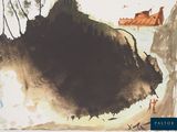 a picture of a painting of a boat in the water