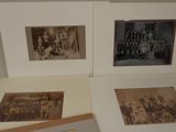 several old black and white photos of a group of people