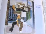 a picture of a book with a picture of a man sitting on a chair