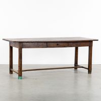 Table de ferme avec tiroir, en chêne, XVIIIe ou XIXe siècle. (photo 2)
