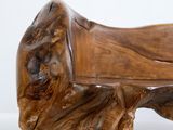 a wooden bench made of wood on a white surface