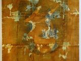 an image of a painting on a white wall with a brown background