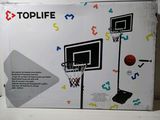 a box with a basketball and a basketball hoop inside of it