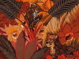 an image of a painting of a leopard and a leopard in a jungle