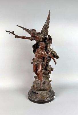 VIA AD GLORIAM, Groupe en régule à double patine (accidents)… - Photo 1