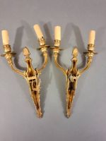 Paire de bras de lumière/appliques en bronze doré à deux bra… (photo 4)
