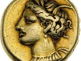 gros plan d'une pièce de monnaie sur laquelle figure un visage de femme