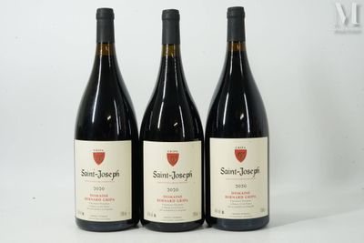 trois bouteilles de vin sont alignées sur une surface blanche
