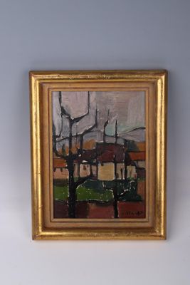 un tableau accroché au mur d'une pièce