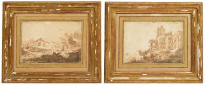 ECOLE du XVIIIème Réunion de deux paysages