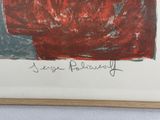an image of a picture of a red and blue painting on a white surface