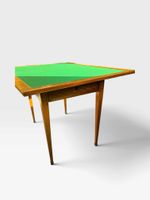 Table à jeux en noyer, placage de bois de rose et filets de … (photo 5)