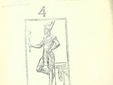 un vieux livre sur lequel figure le dessin d'un homme tenant une épée