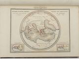 an old map of the world with a map of europe and asia on it