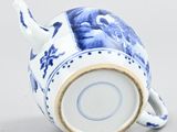 blue and white porcelain teapot with handle, china, 20th century