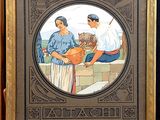 a picture of a painting of a man and a woman with a cat