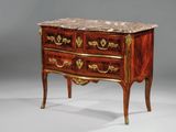 commode ancienne en bois avec dessus en marbre
