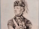 an old picture of a man in a military uniform with a feathered hat