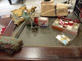 a table that has a lot of items on it