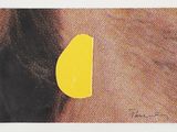 an image of a yellow half - circle on a black background
