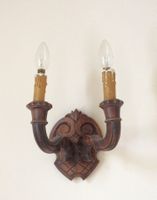 DEUX PAIRE D'APPLIQUES à un et deux bras de lumière en bois …