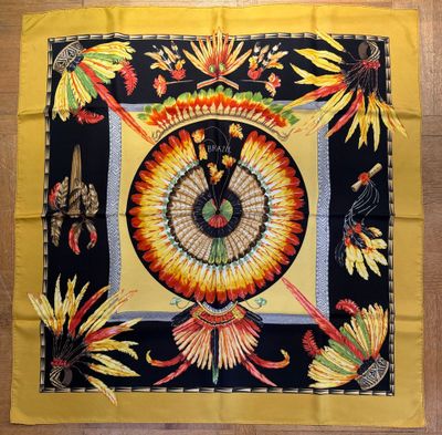 an image of a square scarf with a clock on it