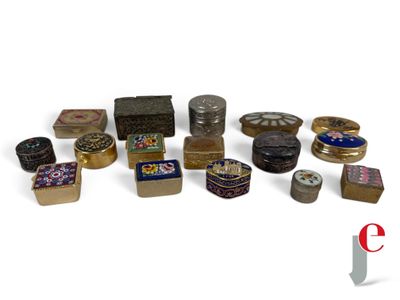many different types of boxes and containers on a white surface