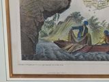 a picture of a man and a woman in a boat with an elephant