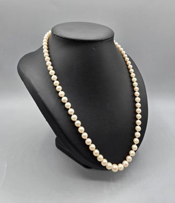 Collier "matinée" de perles de cultures en chute, fermoir en…