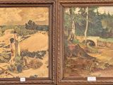 deux tableaux représentant un homme et une femme dans un paysage