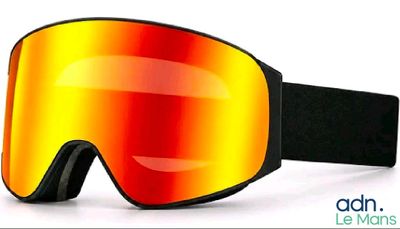 an image of a pair of ski goggles sitting on top of a white surface