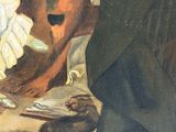 a painting of a man and a woman sitting on a couch