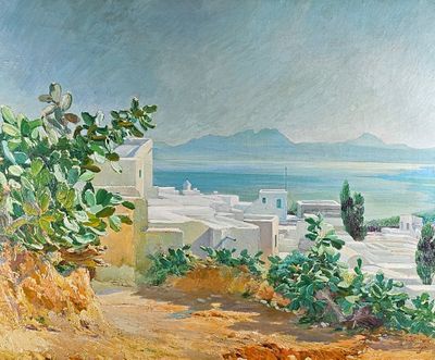 Henry GERARD (1860-1925) Village méditerranéen, 1903.