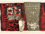 an image of a painting of a man with a red face