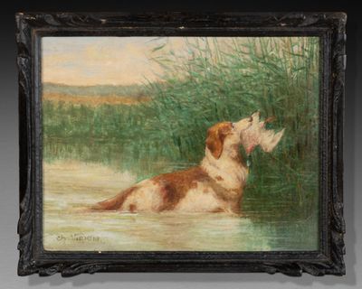 Charles VIRION (1865-1946). Épagneul