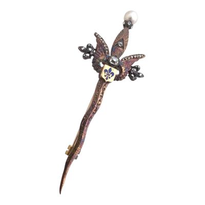 BROCHE sabre or et vermeil poids 6.95 g long 6 cm - Photo 1