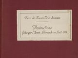 une photo d'un livre rouge sur lequel est collée une étiquette blanche