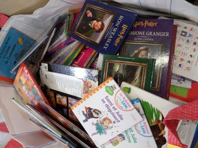 a bag full of books and other children ' s books