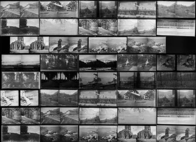 Ensemble de quarante-trois plaques stéréoscopique en verre, …