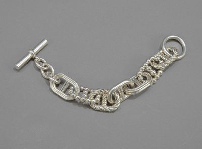 HERMES Bracelet en argent (925°/°°) chaine d'ancre Parade - Photo 1