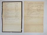 an old handwritten letter and a piece of paper with writing on it