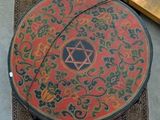 a small table with a star of david on it