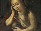an image of a painting of a woman holding a baby