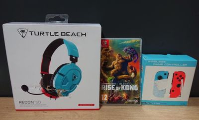 Lot de 3 articles pour Nintendo SWITCH composé de: 1 Casque …