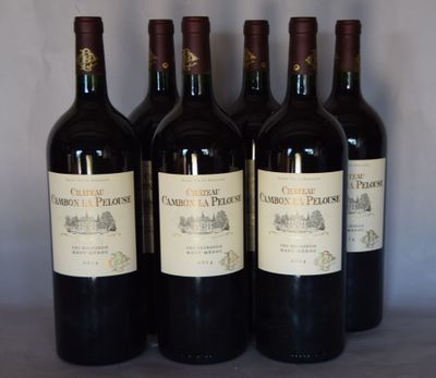 quatre bouteilles de vin rouge sont alignées sur une table