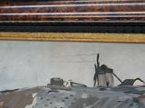 a picture of a painting of a windmill on a hill