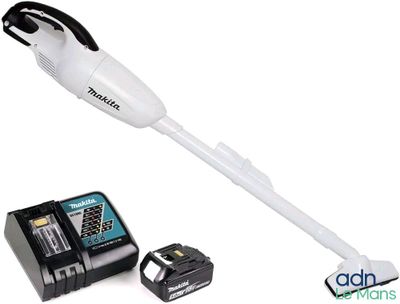 a close up of a cordless hand held vacuum cleaner with two batteries