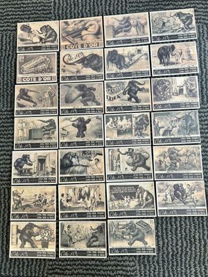 some of the stamps have been placed on the carpet
